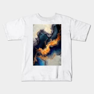 Volcanic Waves - Abstract Alcohol Ink Resin Art Kids T-Shirt